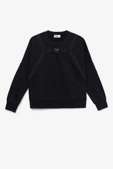 Fila Homme Buster Crew Sweat 001 Noir Fila France QKU-708146
